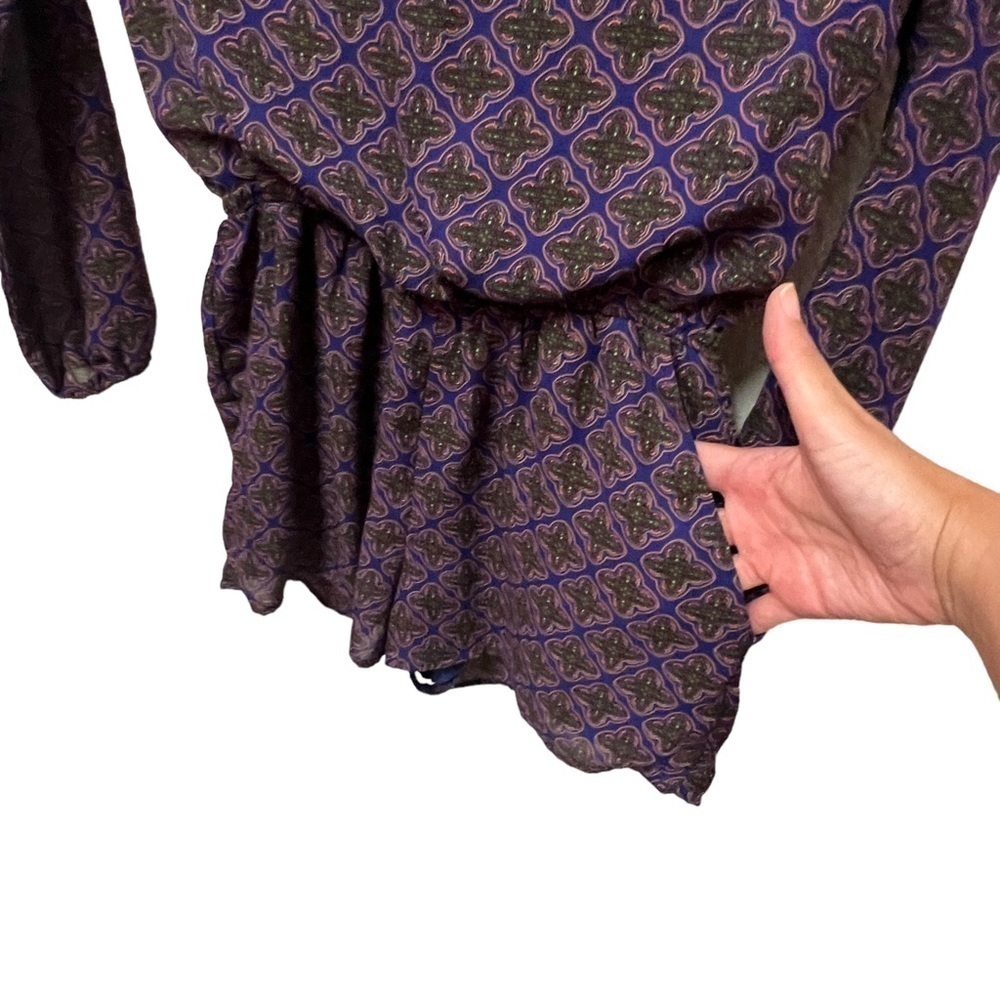 LUCCA COUTURE Women’s Purple Long Sleeve Open Back Romper, Size XS - Picture 7 of 14